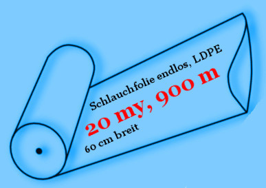 [SF600_20_900m] Schlauchfolie Optima, endlos, LDPE, 20 my, 60 cm breit, 900 Meter