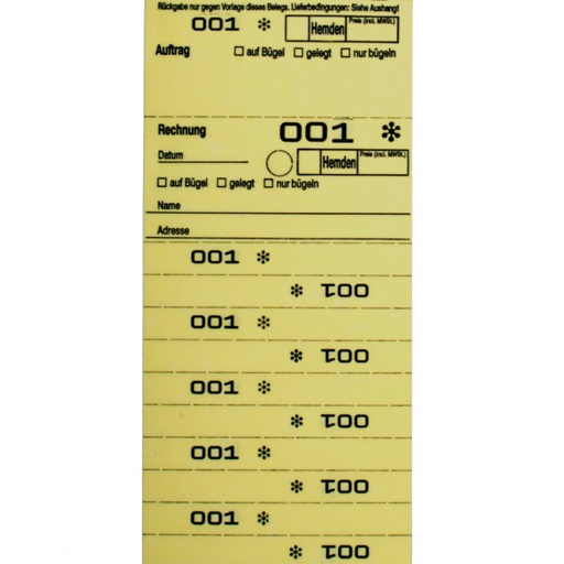 [AB-3] Hemdenblock auf Deutsch in 11 Farben, 10 Abrisse